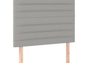 Zagłówek do łóżka z LED jasnoszary 100x5x118/128 cm tkanina WM-3122554