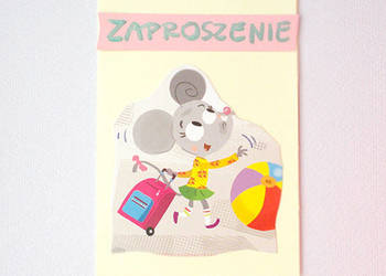 pastelowe zaproszenia dla dzieci, bajkowe zaproszenia C6