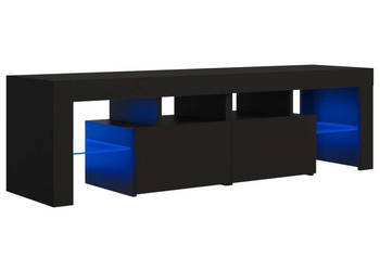 Szafka pod TV z oświetleniem LED czarna 140x365x40 cm WM-804365