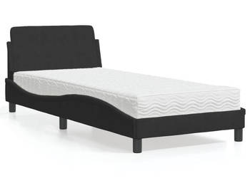 Łóżko z materacem czarne aksamitne 80x200 cm WM-3208293
