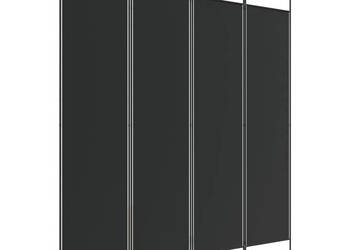 Parawan 4-panelowy czarny 200x200 cm tkanina WM-350185