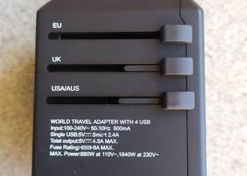 Adapter podróżny Scoofex 4xusb Eu/Uk/Usa/Aus