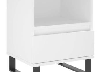 Szafka nocna biała 40x35x50 cm materiał drewnopochodny WM-830636
