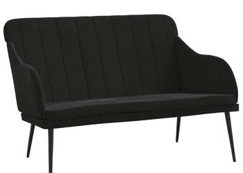 Ławka czarna 110x76x80 cm obita aksamitem WM-351469