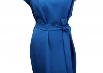 Sukienka z paskiem Zwężana ku dołowi Krótszy przód rozm 44 biust 112 cm