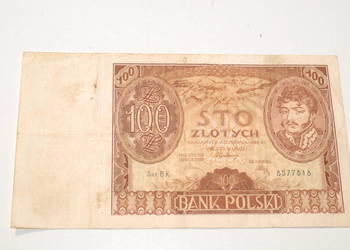 Stary banknot 100 złotych ser. BK 9 Listopada 1934 unikat kolekcjonerski