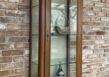 Witryna vintage w stylu klasycznym, biblioteka słupek szklany