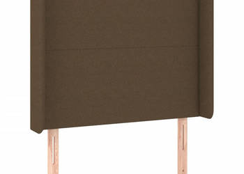 Zagłówek do łóżka z LED ciemnobrązowy 93x16x118/128 cm tkanina WM-3123753