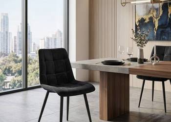 Czarne Krzesło Tapicerowane Coral, Wysyłka 24H