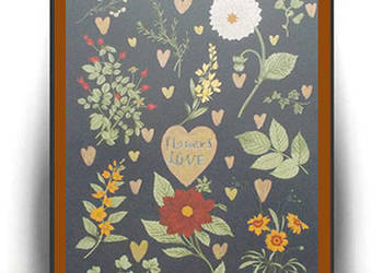 botaniczny obrazek A4, rośliny plakat, vintage plakat A4, mały plakat boho