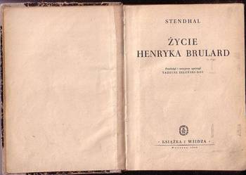 (8814) ŻYCIE HENRYKA  BRULARD – STENDHAL
