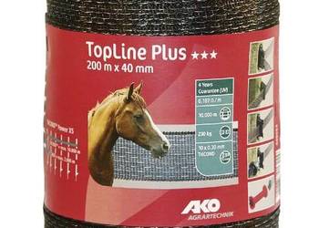 Taśma ogrodzeniowa Top Line Plus, 40 mm 200 m, brązowa AKO 449553