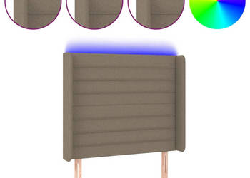 Zagłówek do łóżka z LED taupe 83x16x118/128 cm tkanina WM-3124166