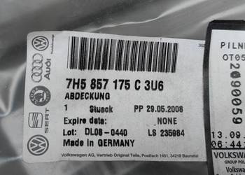 7H5857175C 3U6 szary VW T5 MULTIVAN osłona zaślepka konsoli deski lewa