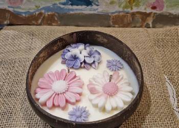 Swieca sojowa w łupinie kokosa