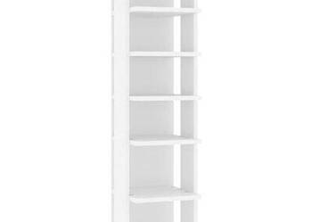 vidaXL Szafka na buty, biały, 27,5x27x102 cm, materiał drewnopoc(sku808485)