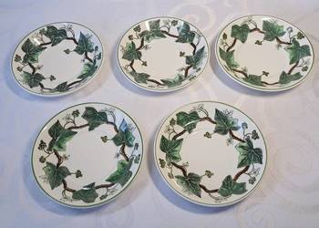 WEDGWOOD "NAPOLEON IVY" – komplet 5 talerzyków  11 cm, Anglia 1967 r