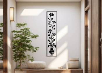 OZDOBNA NAKLEJKA NA ŚCIANĘ KWIATY 110cm X 30cm BEZ TŁA 10064