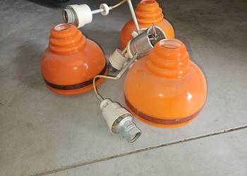 lampa wisząca lata 70 delam polska , trzy klosze