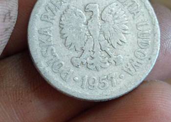Sprzedam monete 1 zloty 1957 bez znaku menncy
