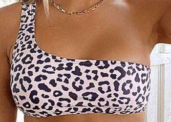 Góra od bikini monospalla panterka rozmiar S