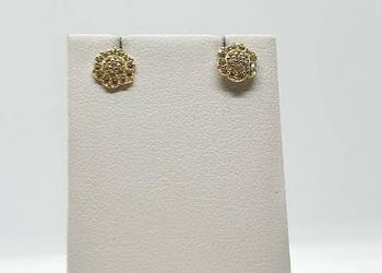 Nowe złote kolczyki pr 585 1,04g Sztyft, Cyrkonia