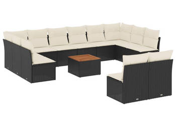 13-cz. zestaw mebli do ogrodu poduszki czarny rattan PE WM-3256224