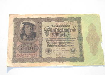 Stary banknot 50000 Marek mark Niemcy 1922 antyk