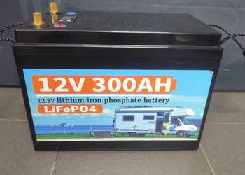 Nowy akumulator LifePo4 12V 300Ah z BMS do kampera łodzi 345x190x250mm wys