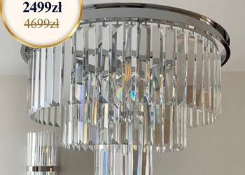 Plafon glamour kryształowy srebrny żyrandol przysufitowy nowoczesny 50cm Plafon glamour kryształowy srebrny żyrandol przysufitowy nowoczesny 50cm