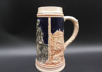 STARY NIEMIECKI KUFEL DO PIWA Z KAMIONKI RELIEF KOBALT MARZI & REMY/GERZ