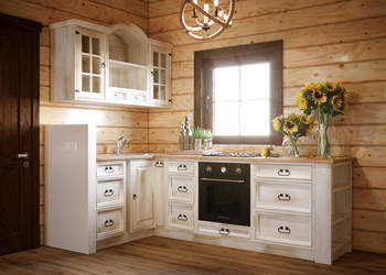 Drewniane szafki kuchenne, aneks kuchenny