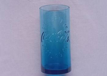 Kolekcjonerska niebieska szklanka Coca Cola Property of Bottling Co.