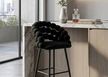 Hoker Tapicerowany Bubble Black Czarny, Wysyłka 24H, Dostawa 0zł!