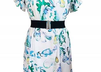 Sukienka hiszpanka ASYMETRYCZNA z falbaną biust-108cm