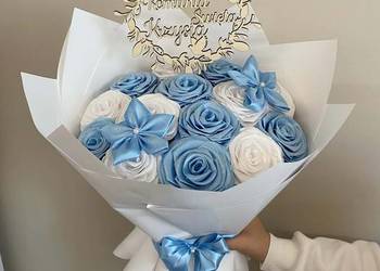 Bukiet prezent na komunię wieczne róże