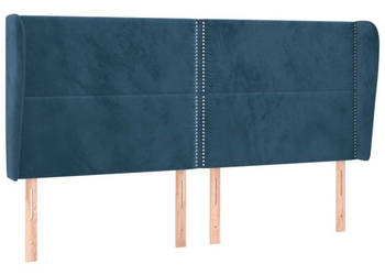 Zagłówek uszak ciemnoniebieski 183x23x118/128 cm aksamit WM-3117880