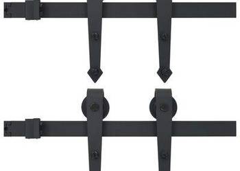 System do montażu drzwi przesuwnych, 2szt., 200cm, stal, czarny (3059839)