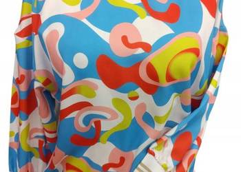 Bluzka wzory NOVUM rozm 44 biust 112 cm limonkowe kwiaty