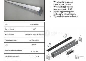 Moduł Przemysłowy LED  100W 2000mm