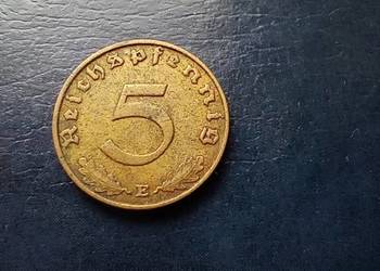 Stare monety 5 fenig 1939 E Niemcy