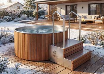 Balia ogrodowa ze stali nierdzewnej - drewno egzotyczne - transport