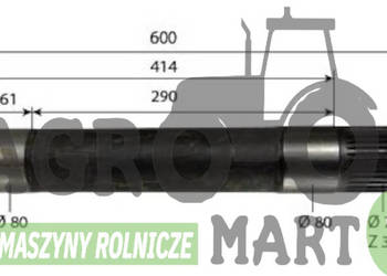 R126709 WAŁ GÓRNY TYLNEGO PODNOŚNIKA L-600 Z36 fi80 JD