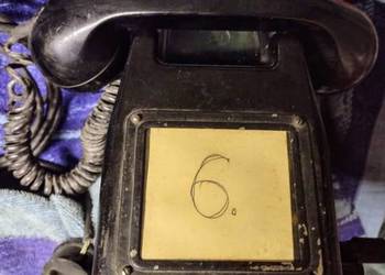 SPRAWNY Telefon ebonitowy TELOS kręcony na korbkę antyk PKP legenda PRL