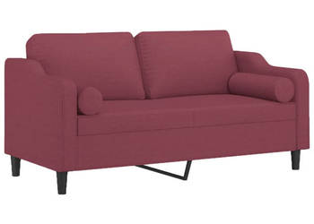 2-osobowa sofa z poduszkami winna czerwień 140 cm tkanina WM-3200851