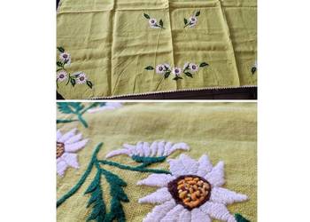 vintage ludowy cepelia Obrus serweta bieżnik szarotki rękodzieło ręcznie ha