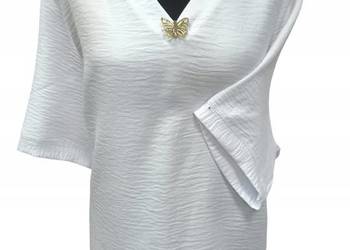 Top bluzka AWA motylek biała -rozm.3XL biust 130cm