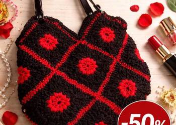 Torba zrobiona na szydelku z kwadratow