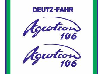 Naklejki Deutz-Fahr Agrotron 106 Ciągnik Traktor Nalepki