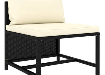 Środkowa sofa modułowa z poduszką polirattan czarna WM-313508